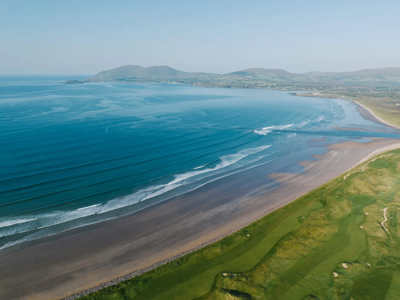 Aerial View Waterville Beach Ballinaskellig Bay Co Kerry